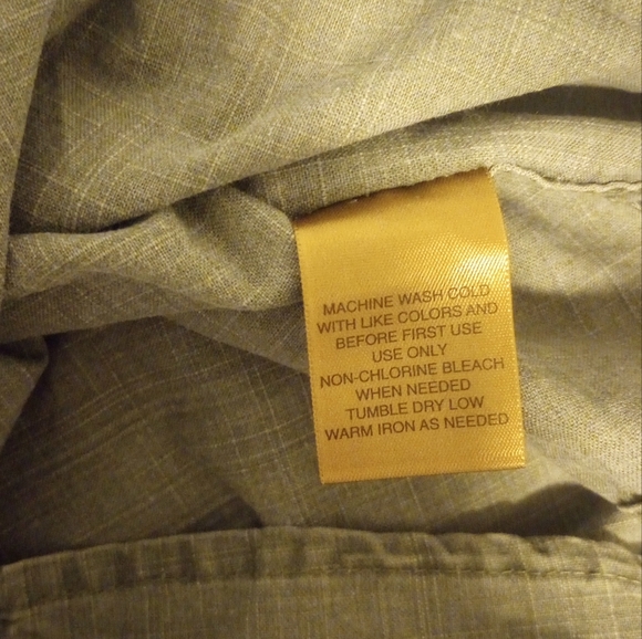 St. John's Bay Men's Shirt Large Forest Green Canvas-Like Cotton Outdoor Wear - Picture 3 of 5